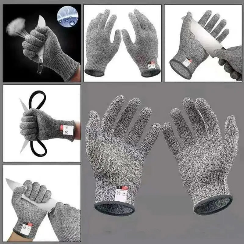 Level 5 HPPE Anti-Cut Gloves Kitchen Gardening Anti-Cut Knitted Gloves Anti-Thorn Wear-Resistant Glass Building Cutting Gloves Quick Pick Grocers