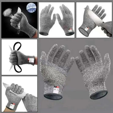 Level 5 HPPE Anti-Cut Gloves Kitchen Gardening Anti-Cut Knitted Gloves Anti-Thorn Wear-Resistant Glass Building Cutting Gloves Quick Pick Grocers
