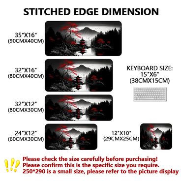 Sakura Scenery Mouse Pad Large Anti-Slip Rubber Gaming MousePad Durable Thick Seam Edge Suitable for Office and Gaming Desk Mats Quick Pick Grocers
