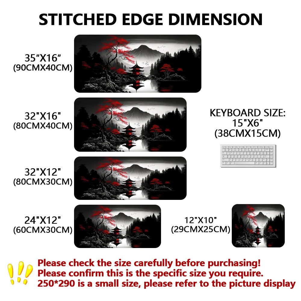 Sakura Scenery Mouse Pad Large Anti-Slip Rubber Gaming MousePad Durable Thick Seam Edge Suitable for Office and Gaming Desk Mats Quick Pick Grocers