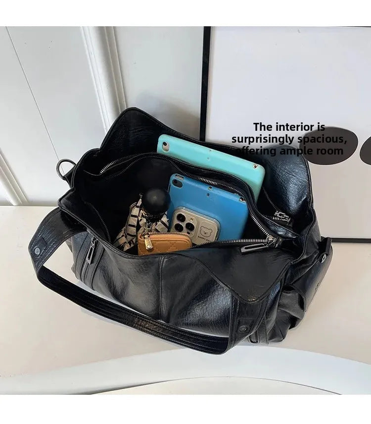 Soft Interior Compartment Shoulder Bags 2026 High Quality Contrasting Colors Bags for Women Fashion Zipper Pu Women's Handbags Quick Pick Grocers