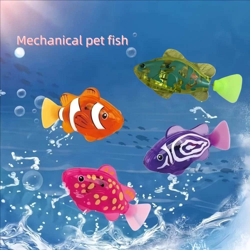 Baby bath light-up sensor electric small fish playing in water pet fish swimming fish can swim realistic clownfish toy Quick Pick Grocers