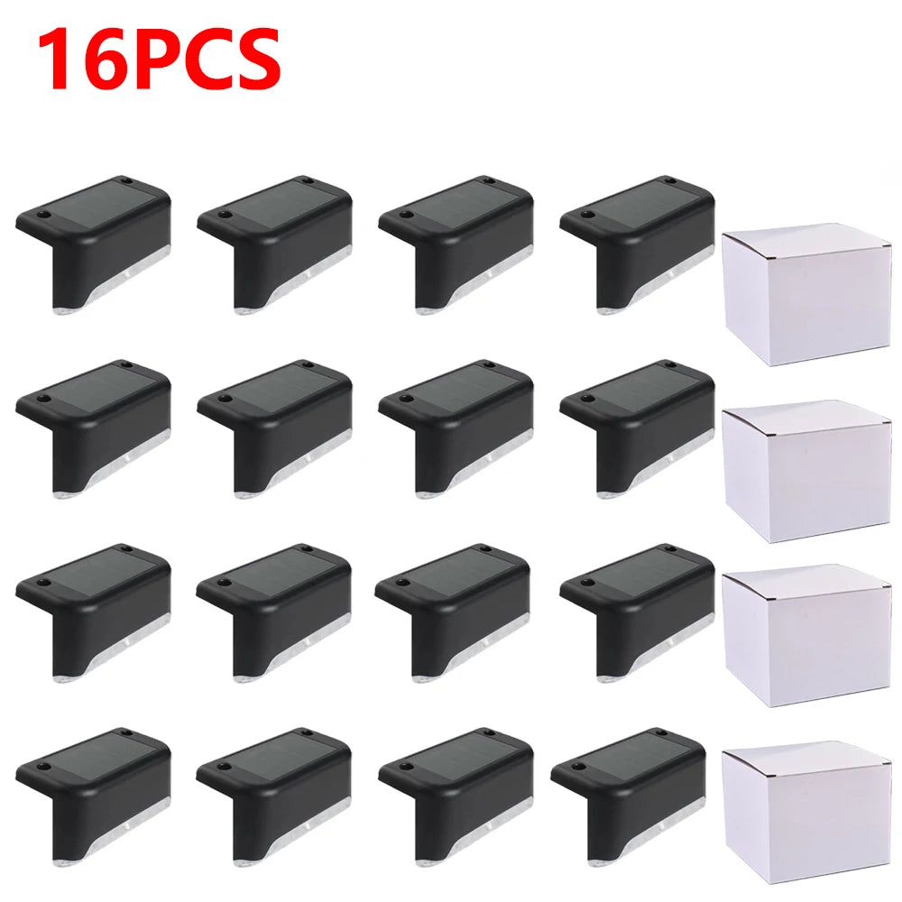 Warm White LED Solar Step Lamp Path Stair Outdoor Garden Lights Waterproof Balcony Light Decoration for Patio Stair Fence Light Econic Blanks
