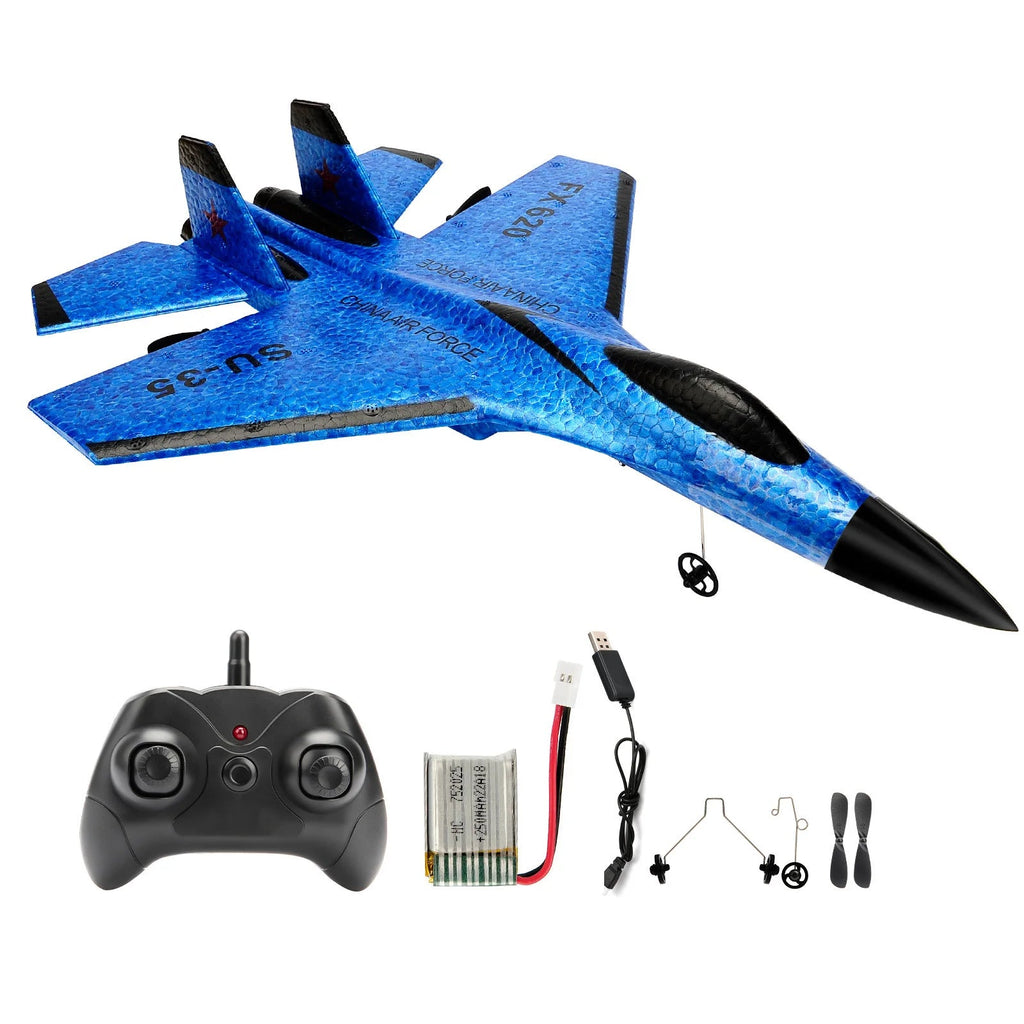 SU35 RC Plane FX620 FX820 2.4G Remote Control Flying Model Glider Airplane With LED Lights Aircraft Foam Toys For Children Gifts Econic Blanks