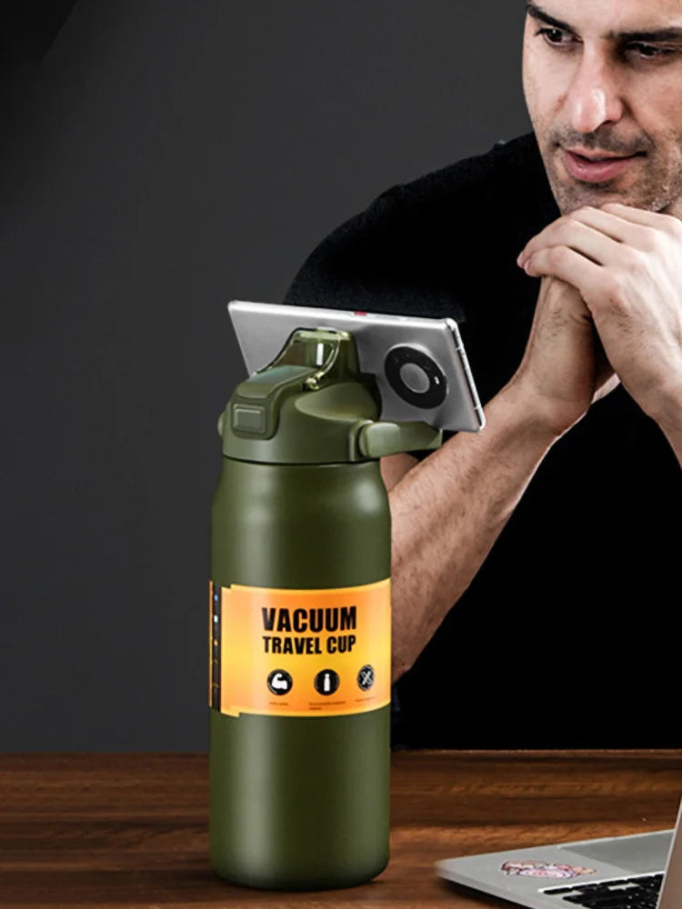 Outdoor Thermos Portable 304 Stainless Steel Thermal Mug Tumbler Vacuum Flasks Cold and Hot Sports Water Bottle with Straw Econic Blanks