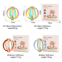Baby Rattle Toy Wooden Rain Drum With Silicone Baby Sensory Touch Toy Newborn Dental Care Gum Anti-eating Hand Molar Stick Gif Purest Peak