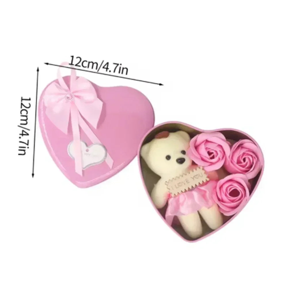 Valentines Day Rose Love Gift Box Bear Soap Romantic Mother Day Gift Wedding Birthday Flower Room Decoration Home Party Supplies Quick Pick Grocers
