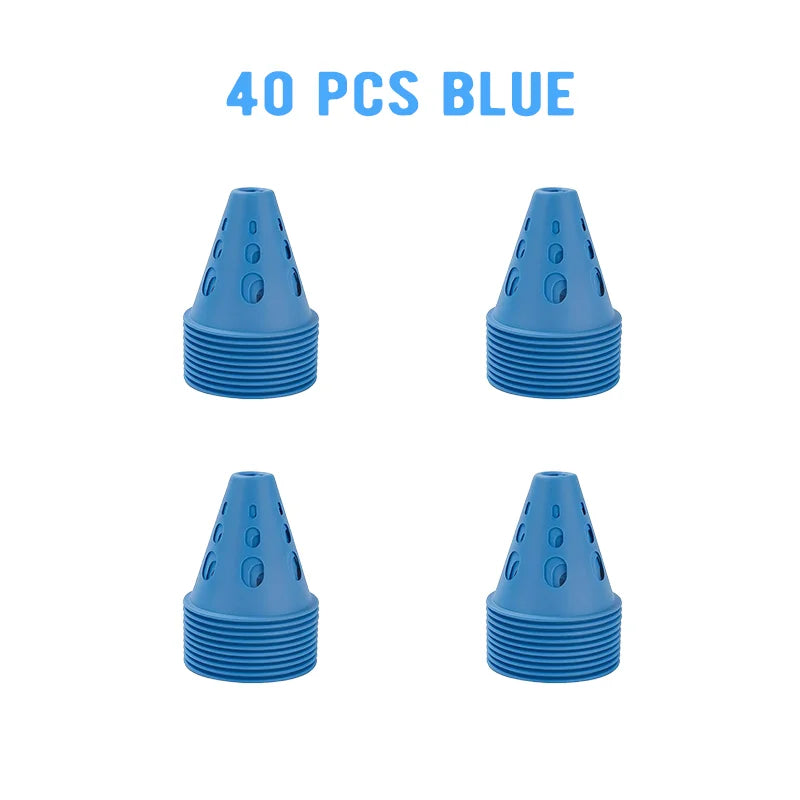 20/40/60 PCS Colorful Windproof Skate Marker Cones Roller Football Marking Cup Soccer Training Equipment Quick Pick Grocers