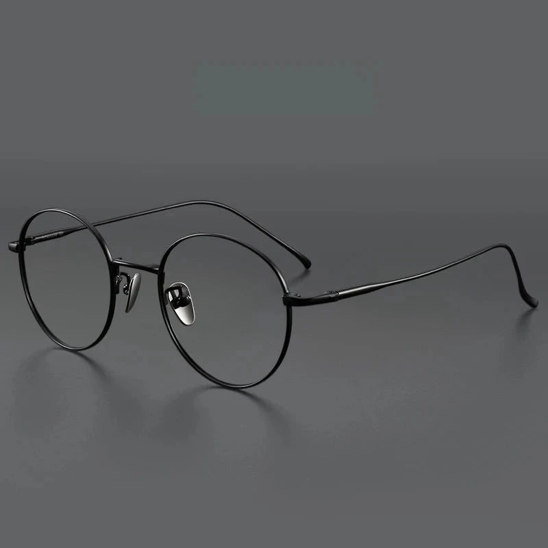 FIRADA Vintage Comfortable Eyeglasses Fashion Round Pure Titanium Eyewear Luxury Prescription Glasses Frame For Men Women ST1644 Econic Blanks