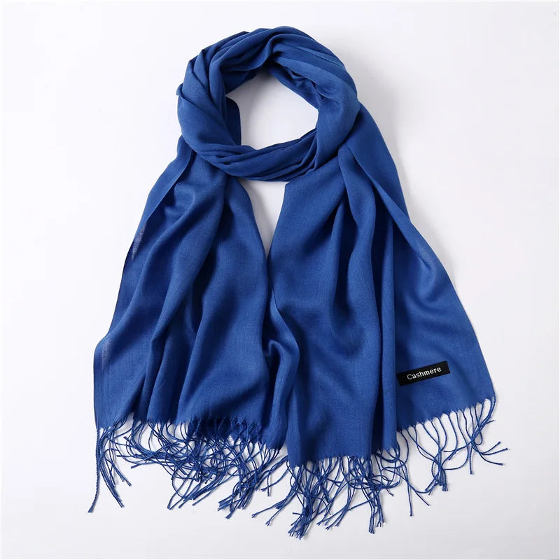 Fashion Solid Scarf Women Cashmere Soft Winter Warm Scarves Hijab Female Long Headband Shawl Wraps Bandana Foulard 2022 Echarpe Quick Pick Grocers