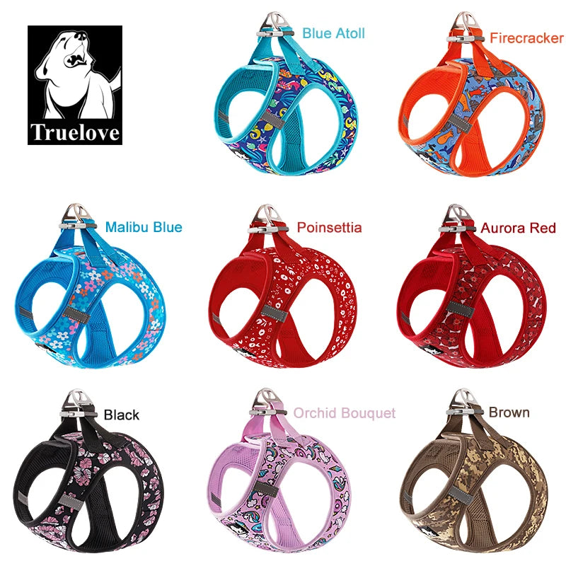 Truelove Pet Harness Soft Air Mesh Adjustable Reflective Pet Vest Small and Medium Breeds No Pull Adjustable Dog Harness TLH3016 Quick Pick Grocers