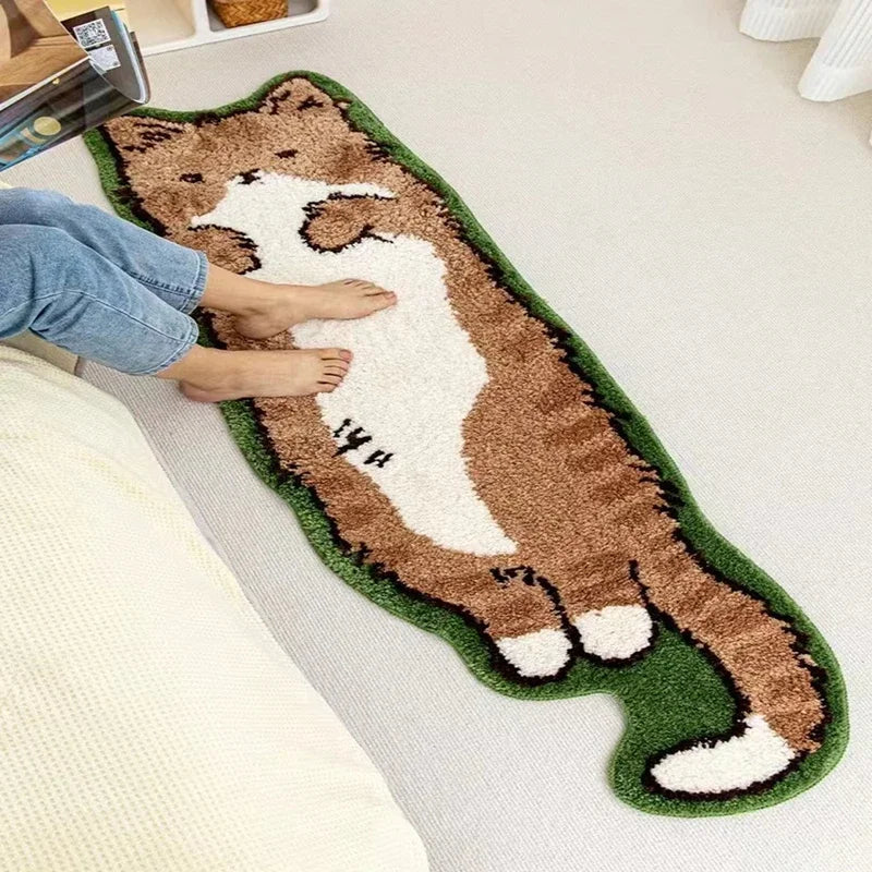 Non-Slip Long Floor Mat Fluffy Soft Bedroom Bedside Rugs Nordic Cartoon Carpet for Kids Room Bathroom Living Room Home Decor Quick Pick Grocers