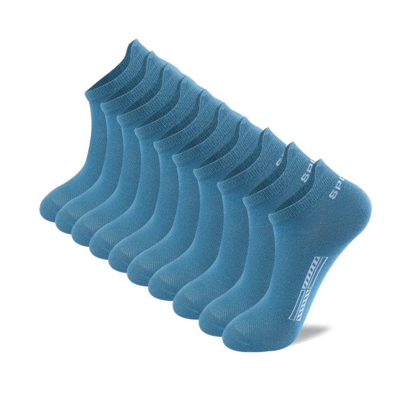 High Quality 10Pairs Men Socks Combed cotton 100% Summer Sports Sock Plus Size EUR38-48 Quick Pick Grocers