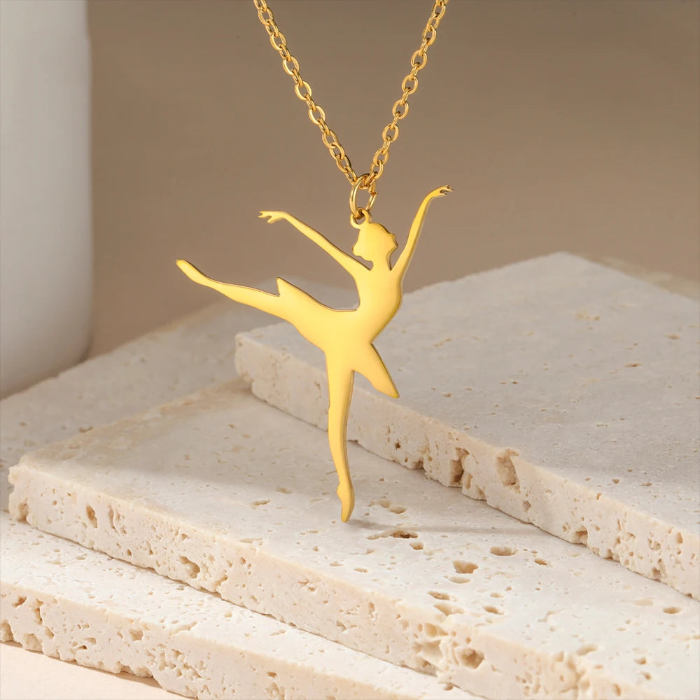 Rhythmic Gymnastics Necklace Women Trend 2025 Gymnast Stainless Steel Jewelry BFF Dancer Girl Sport Accessories Mother Day Gift Quick Pick Grocers