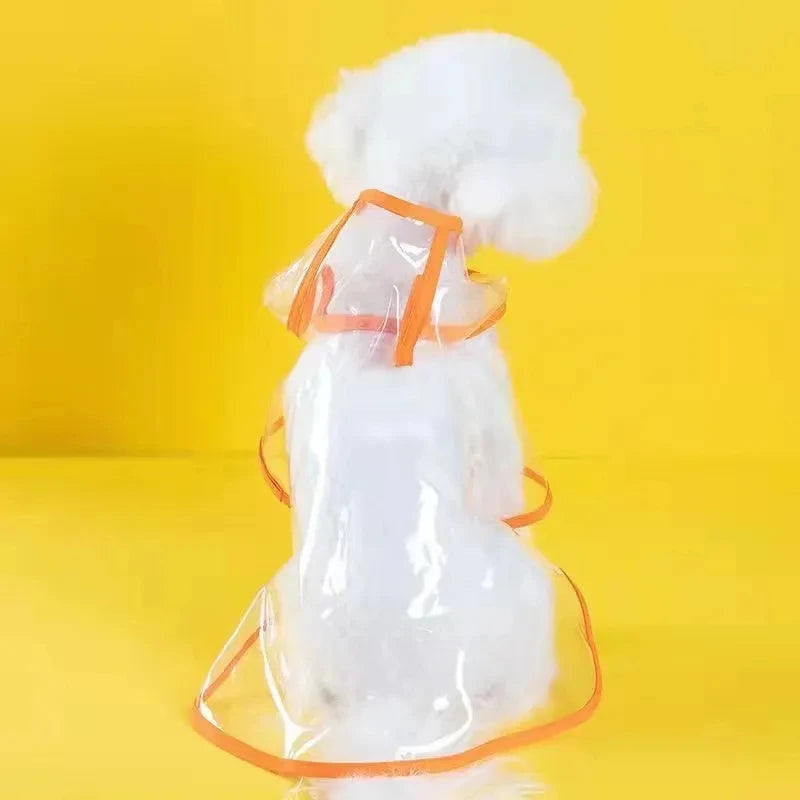 Pet Dog Puppy Transparent Rainwear Raincoat Pet Hooded Waterproof Jacket Clothes Soft PVC Small Dogs Raincoat Puppy Rain Poncho Econic Blanks