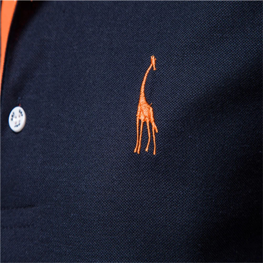 Dropshipping Polo Giraffe Shirt Men Quality Embroidery Summer Short Sleeve Polo Casual Business Social Mens Polos BR Size Quick Pick Grocers