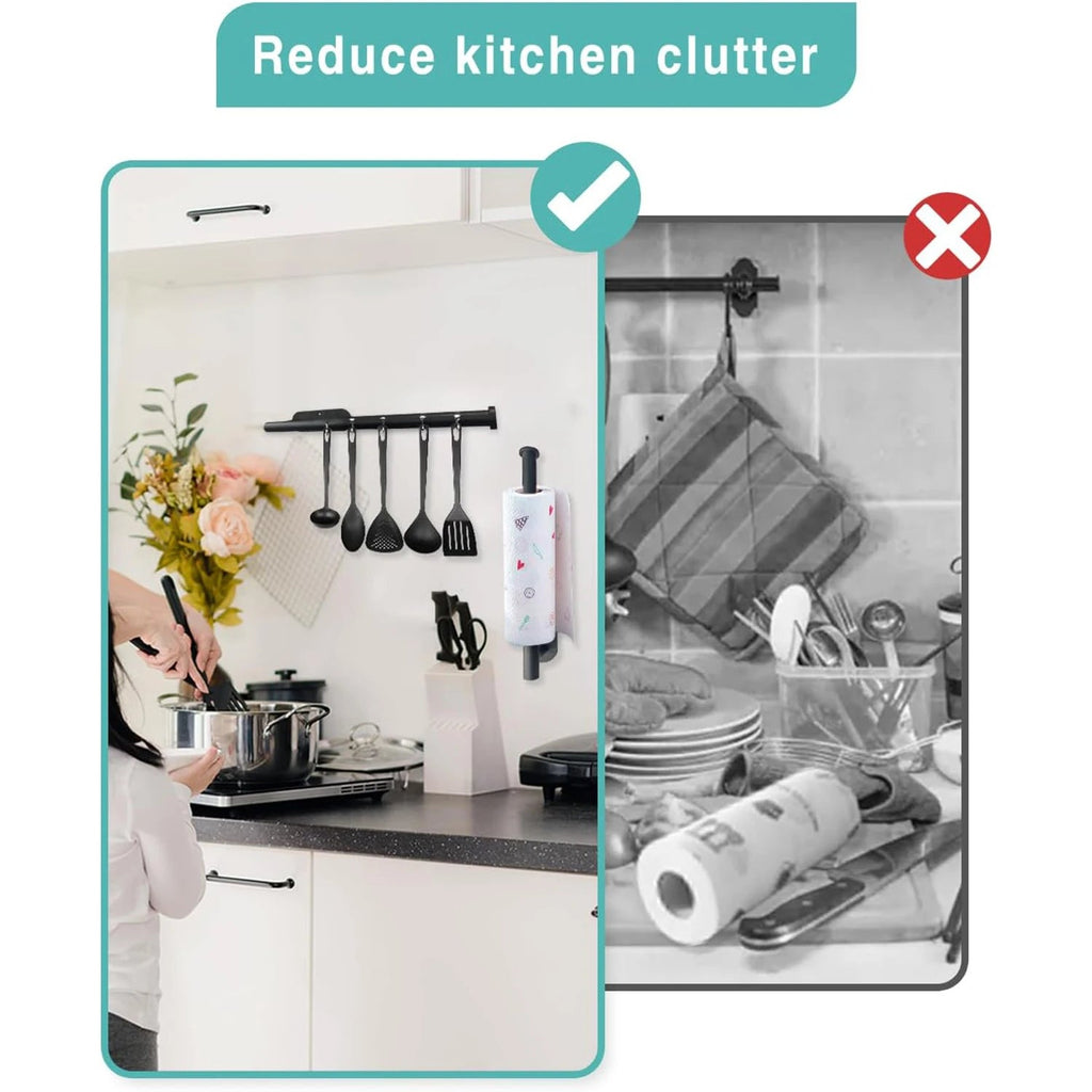 Kitchen Paper Towel Holder Adhesive Tissue Hanger Toilet Roll Paper Dispenser Cabinet Storage Napkin Rack Bathroom Accessories Econic Blanks