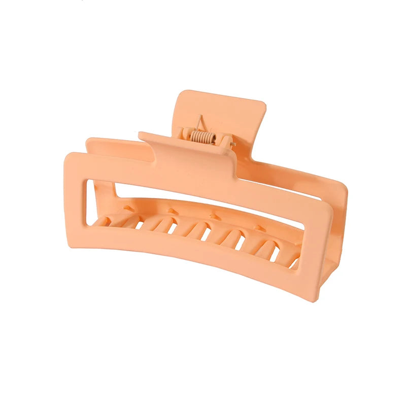 Fashion 13CM Oversized Solid Color Square Frosted Hair Shark Clip Headdress Hair Accessories Suitable For Women Girls Thick Hair Quick Pick Grocers