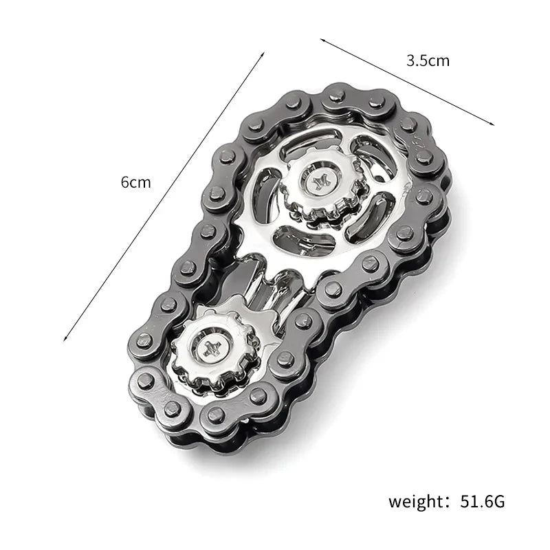 Sprockets Flywheel Fingertip Gyro Fidget Spinner Antistress Anxiety Metal Bike Chains EDC Spinner Fidget Toys For Adult Kids Econic Blanks