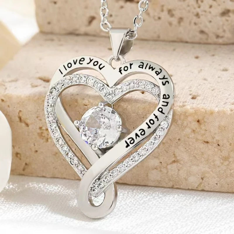 Elegant Style Heart shaped Pendant Necklace Hollow Design Mother's Day Gift Party Suitable for Best Friends Without Box Quick Pick Grocers