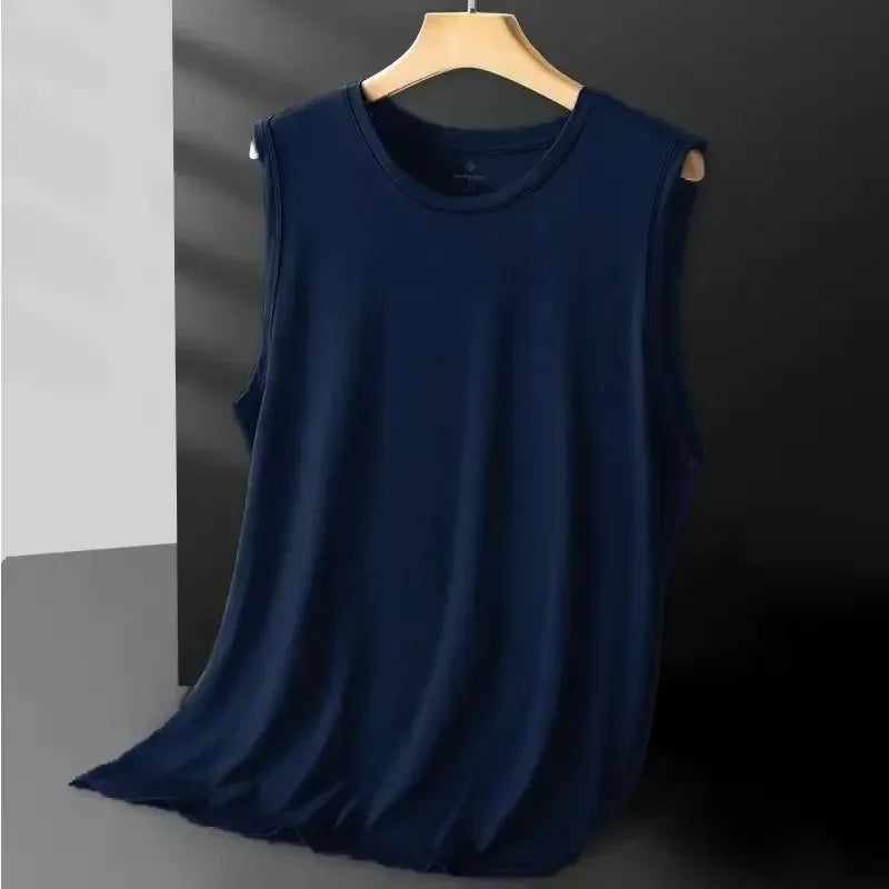 Men's Ice Silk Mesh Vest Lightweight Sports Summer Wear Sleeveless T-shirt Tank Top Casual Fashion Outerwear Quick Pick Grocers