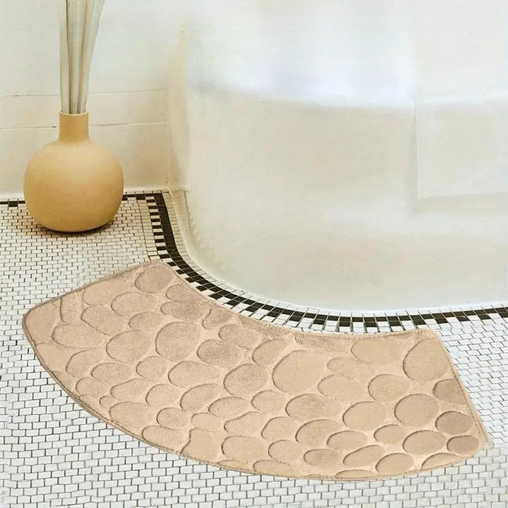 Curved bathroom mat thickened shower room absorbent door mat toilet bathroom non-slip mat dirt-resistant entrance mat Quick Pick Grocers