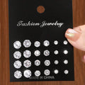 12 Pairs Of Luxurious, Simple, Shiny, And Caring Zirconia Decorative Earrings Are Suitable For Gifts To Parties,And Couples Quick Pick Grocers