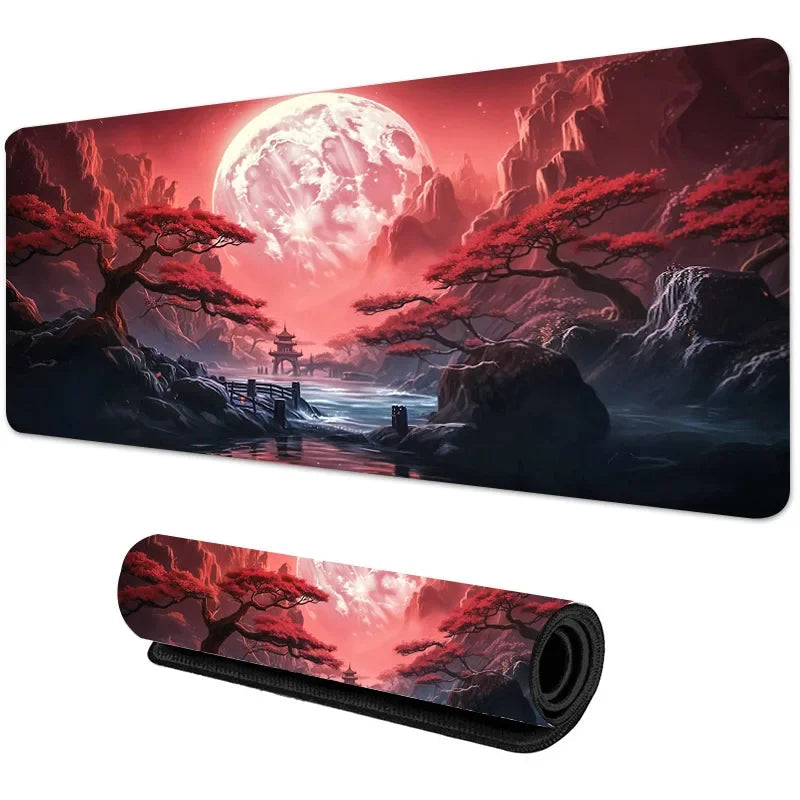 Sakura Scenery Mouse Pad Large Anti-Slip Rubber Gaming MousePad Durable Thick Seam Edge Suitable for Office and Gaming Desk Mats Quick Pick Grocers