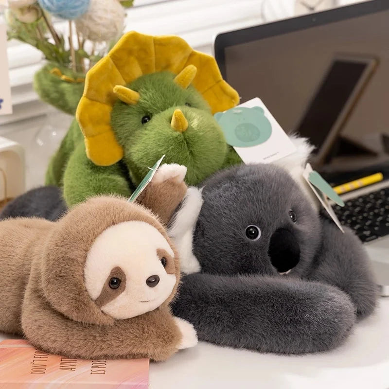 30-65cmKawaii High Quality Forest Animal Plush Doll Pillow Soft Long-arm Raccoon Dinosaur Sloth Panda Koala Plush Toy Home Decor Econic Blanks