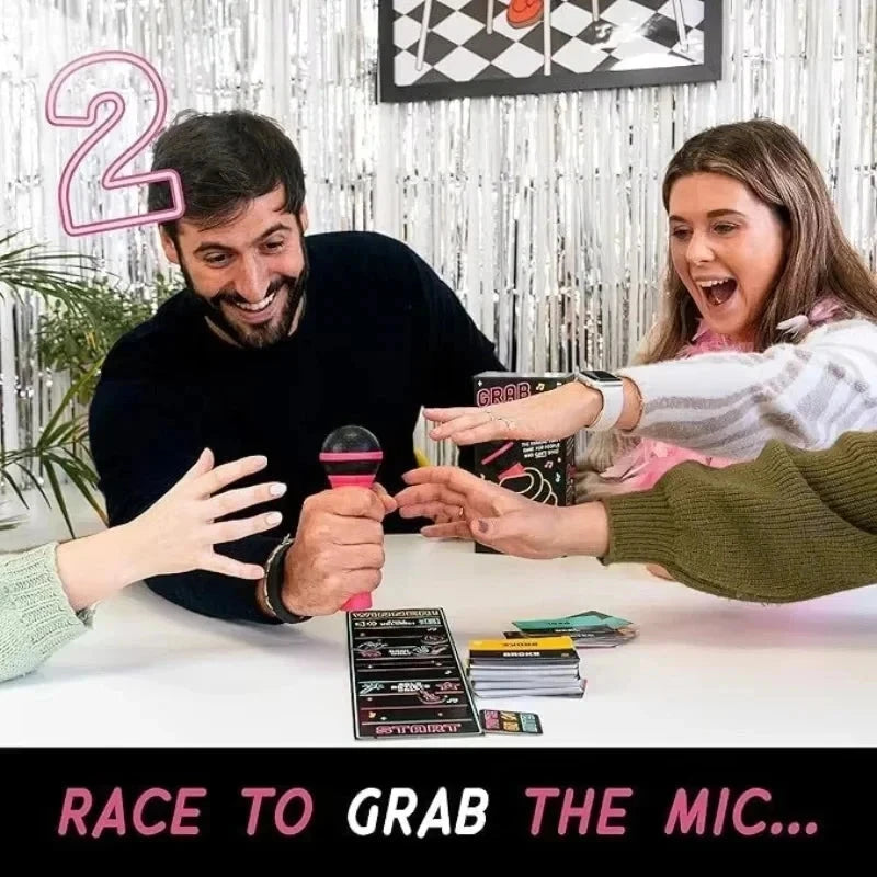 Lucky Egg Official Grab The Mic Family Karaoke Board Game 2-10 Players Game For Hilarious Game Nights Birthday Party Kids Gift Econic Blanks