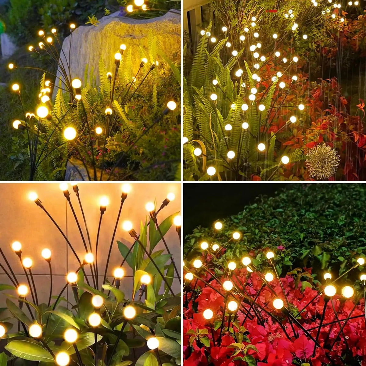 Garden Lights-New Upgraded Solar Powered Firefly Lights Outdoor Waterproof Vibran Garden Lights for Decorationi Econic Blanks