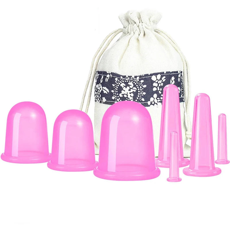 Silicone Vacuum Cupping Massage Jars Anti Cellulite Massage Facial Suction Cups Face Neck Lift Skin Scraping Guasha Anti Wrinkle Quick Pick Grocers