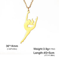 Rhythmic Gymnastics Necklace Women Trend 2025 Gymnast Stainless Steel Jewelry BFF Dancer Girl Sport Accessories Mother Day Gift Quick Pick Grocers