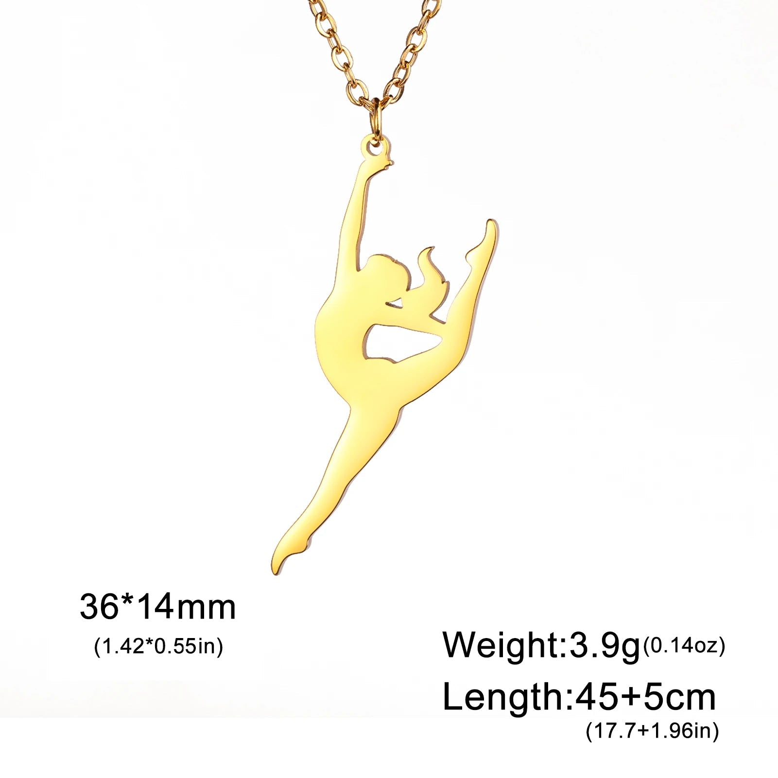 Rhythmic Gymnastics Necklace Women Trend 2025 Gymnast Stainless Steel Jewelry BFF Dancer Girl Sport Accessories Mother Day Gift Quick Pick Grocers