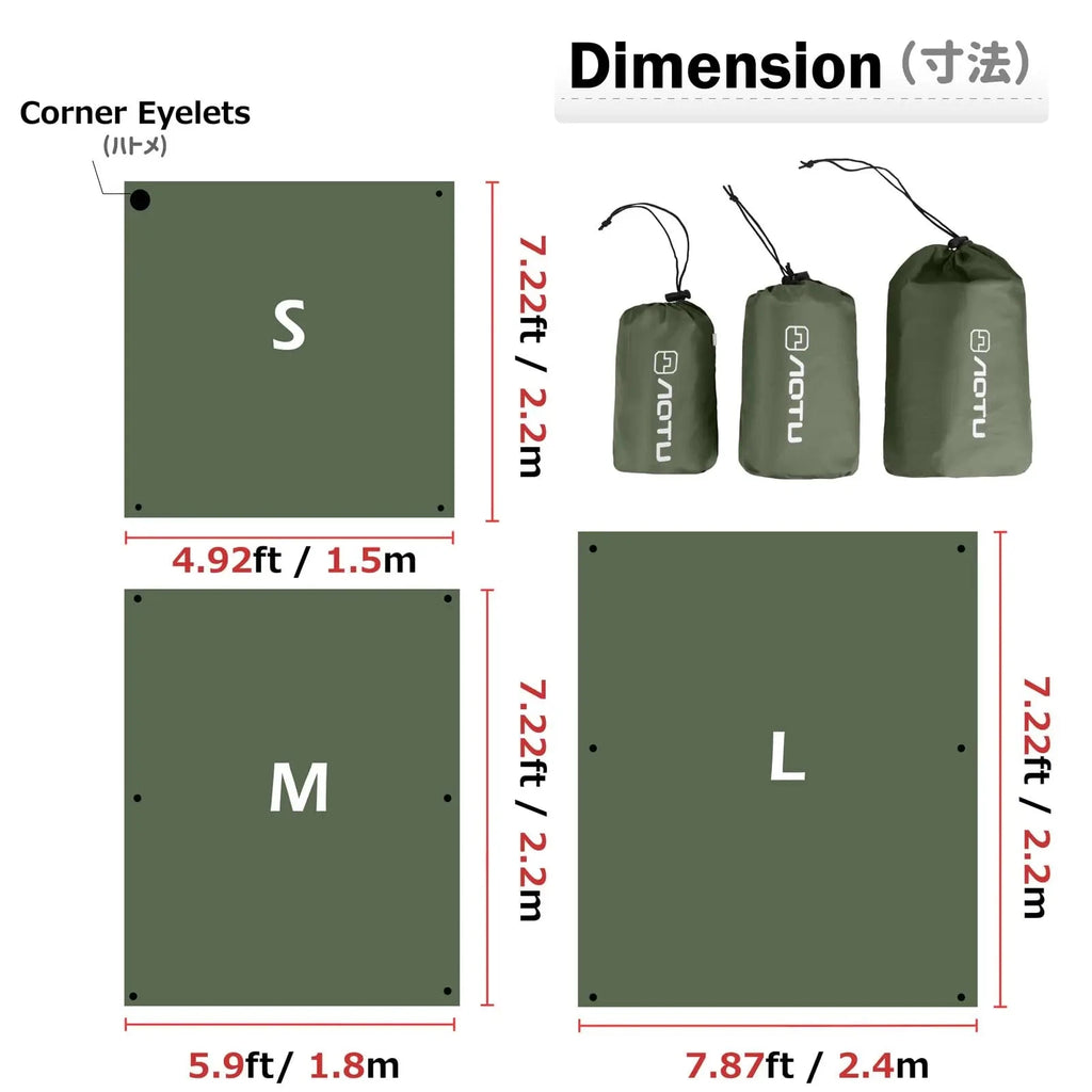 Waterproof Camping Tent Tarp Hammock Rain Fly Footprint Ground Cloth Shelter Sunshade Beach Picnic Blanket Mat for Outdoor Econic Blanks