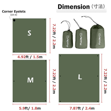 Waterproof Camping Tent Tarp Hammock Rain Fly Footprint Ground Cloth Shelter Sunshade Beach Picnic Blanket Mat for Outdoor Econic Blanks