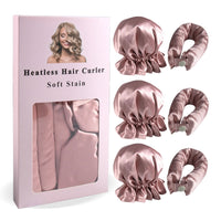 3pc Satin Heatless Curling Rod with Hair Caps, Soft Overnight Curling Rod Headband for Long Hair, DIY Hairstyling Tools Quick Pick Grocers