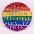 Rainbow LGBT Encourage Letters Metal Enamel Badge Gay Lesbian Asexual Transgender Adaptive Lapel Pin Jewelry Gifts Accessories Quick Pick Grocers