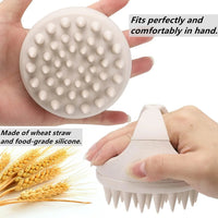 Hair Scalp Massager Shampoo Brush Hair Scrubber Washing Brush Silicone Scalp Exfoliator for Dandruff Removal- Beige Quick Pick Grocers