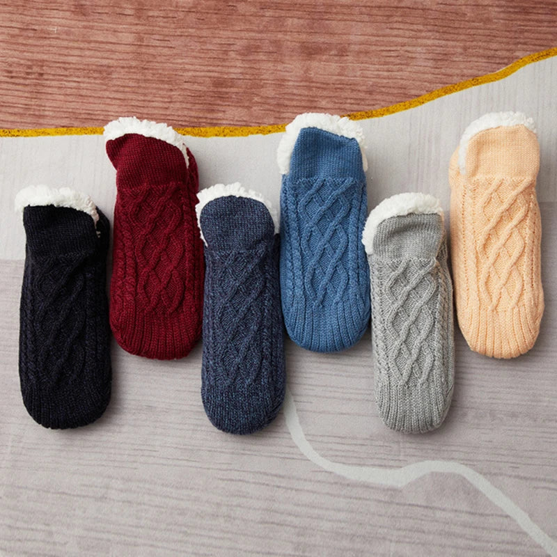 Thermal Mens Slipper Socks Winter Warm Short Cotton Thickened Home Sleeping Soft Non Slip Grip Fuzzy Floor Sock Fluffy Male Purest Peak