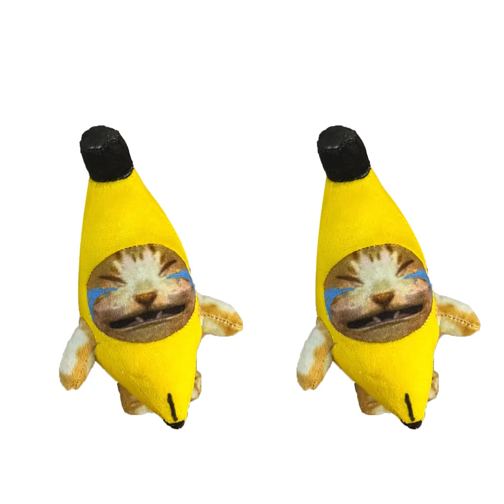 Banana Cat Doll Pendant Keychain Crying Happy Banana Cat Plush Pendant With Sound Toy Car Bag Funny Pendant Keyring Gifts Kids Quick Pick Grocers