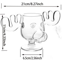 1/2/3PCS Christmas Elk Glass Cup 240ML Juice Milk Moose Mug Christmas Reindeer Head Beer Water Cup Holiday Party Drinkware Gifts Quick Pick Grocers