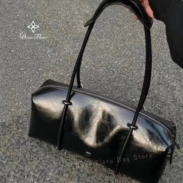 Y2K Women's Bag Large Capacity Boston Pillow Handbag Spicy Girl Fashion Motorcycle Shoulder Bags Vintage Large Capacity Tote Bag Quick Pick Grocers