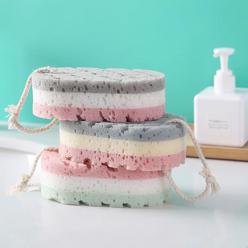 Sponge Bath Brush Shower Rub for Whole Body Deep Cleaning Washcloth Exfoliation Massage Brush Scrubber Bathroom Accessories Quick Pick Grocers