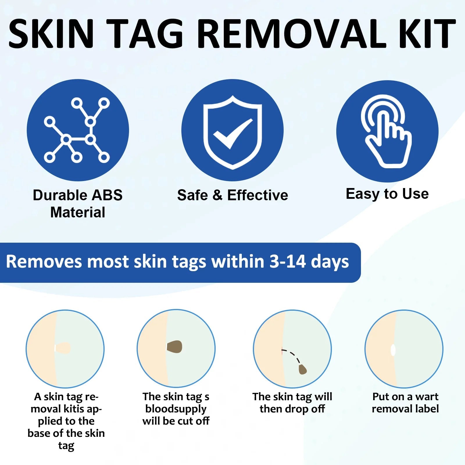 2-IN-1 Auto Skin Tag Removal Tool Kit with Cleansing Swabs Facial Skin Care Tool Quick Pick Grocers