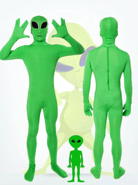 Kids Adult ET Alien Cosplay Costume Zentai Jumpsuits Green ET Alien Mascot Halloween Carnival Masquerade Bodysuit Suit Quick Pick Grocers