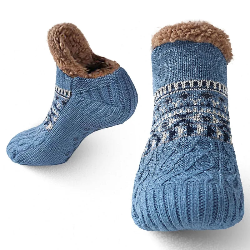 Thermal Mens Fluffy Slipper Socks Winter Warm Women Short Cotton Thickened Home Sleeping Soft Non Slip Grip Fuzzy Floor Socks Purest Peak