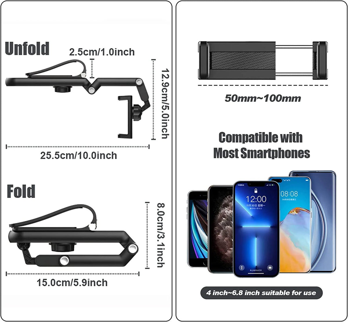 Sun Visor Phone Holder for Car Multifunctional 360° Rotating Sun Visor Cell Phone Holder with IPhone/Samsung/Android Quick Pick Grocers