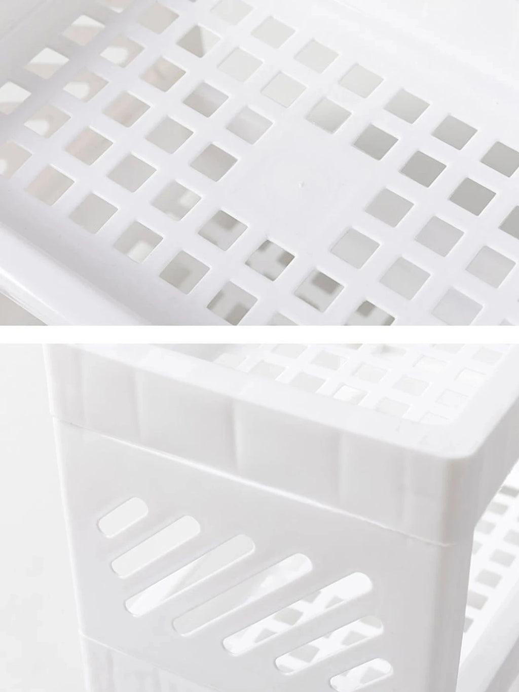 1PC PP Desktop Double Layer Storage Rack Rectangular White Organizing Student Desk Office Cosmetics Stationery Econic Blanks