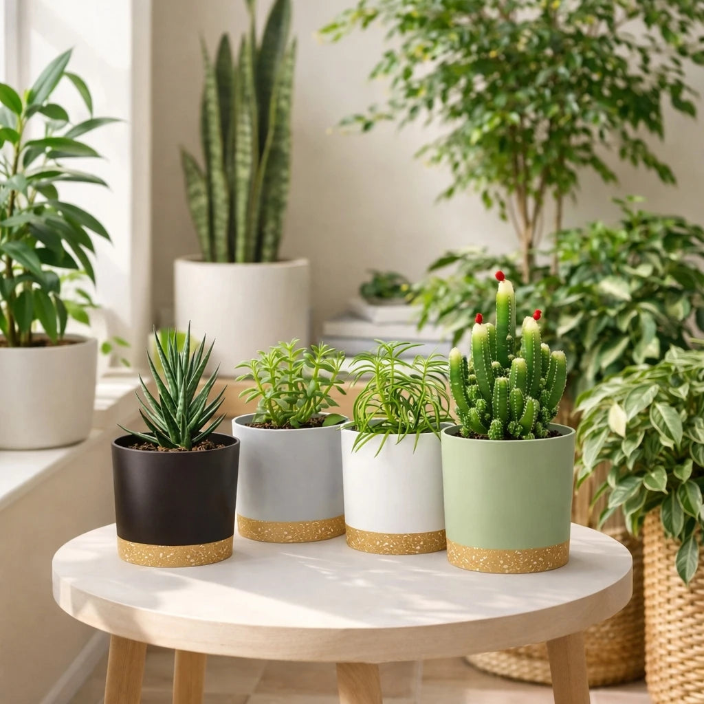 4pcs Flowerpot 5inch Removable Bottom Round Flower Pot Detachable Bottom Flower Pot Home Supplies Breathable Flower Pot Quick Pick Grocers
